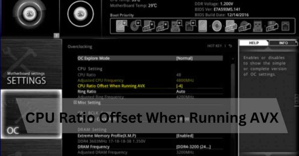 Why Is CPU Ratio Offset Important When Running AVX